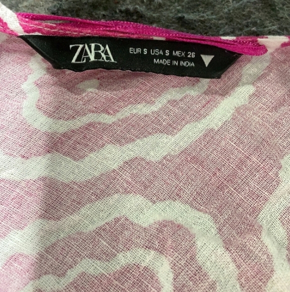 Zara Pink Paisley Mini Dress S $50 Retail - Picture 3 of 7